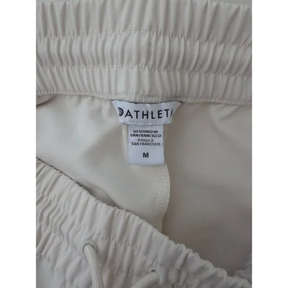 Athleta ENDEAVOR Beige Wide Leg Athleisure Relaxed Pants Women's Sz M - Picture 5 of 7